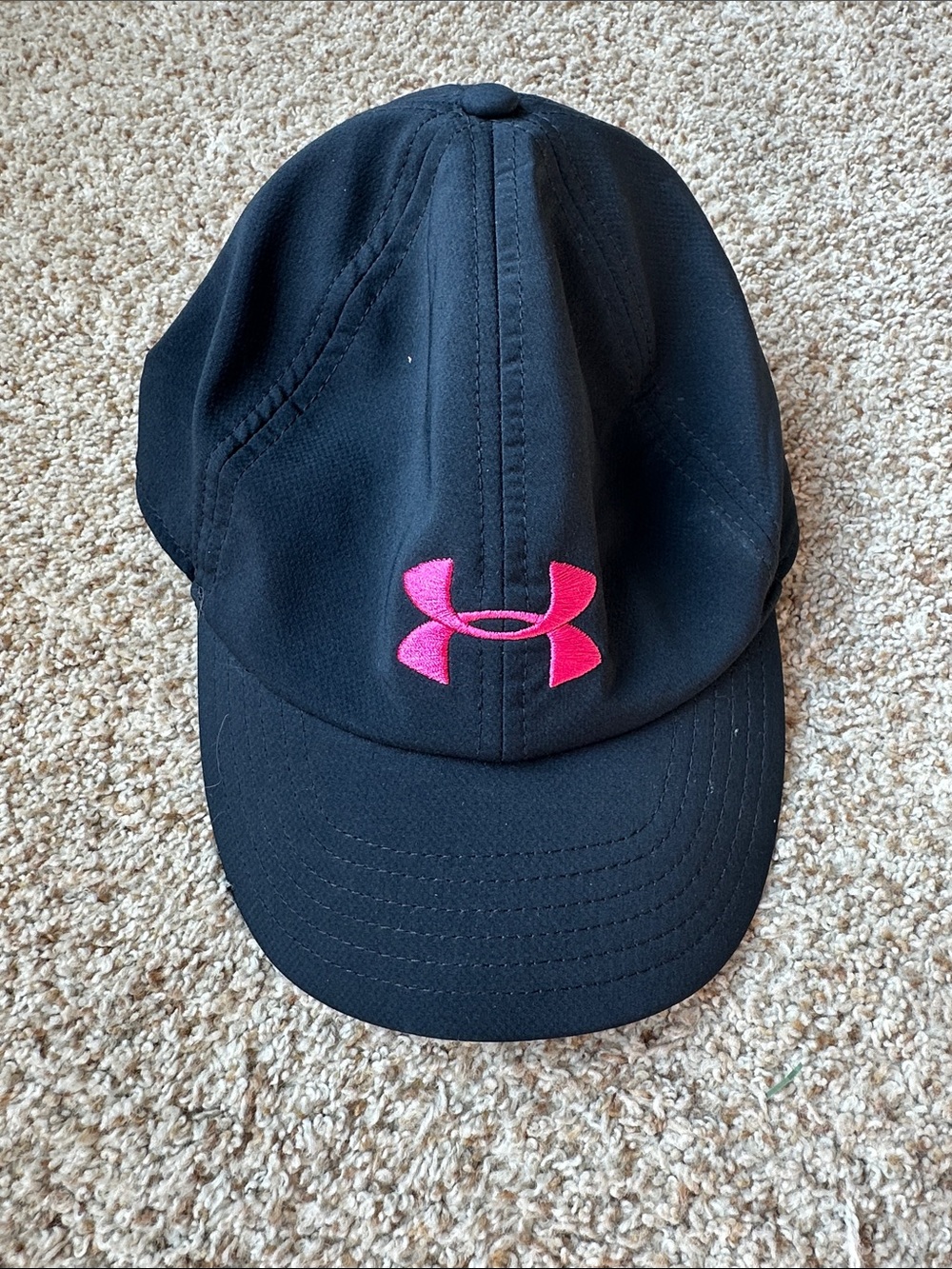 Under Armour Black Baseball Hat with Hot Pink Logo